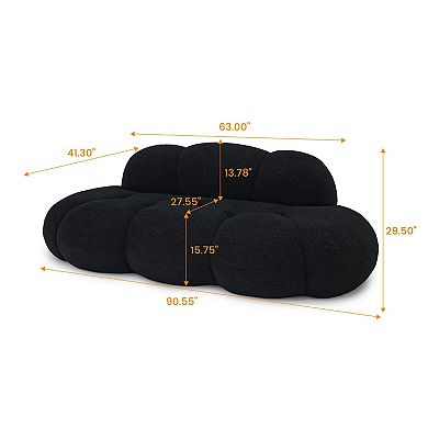 90" Modern Curved Couch Cloud Shaped Sofa for Living Room