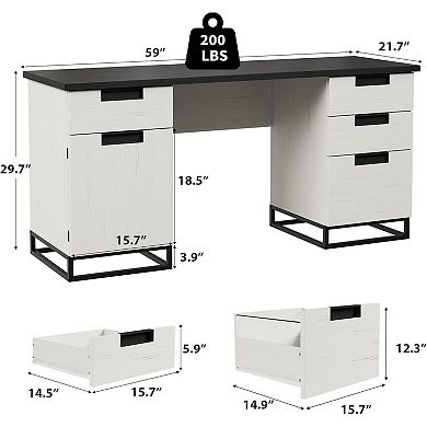 IDEALHOUSE Farmhouse Executive Desk