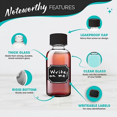 Nevlers 2 oz Boston Round Clear Glass Bottles - Set of 24