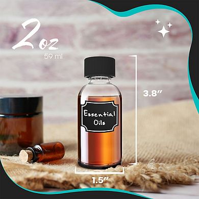 Nevlers 2 oz Boston Round Clear Glass Bottles - Set of 24