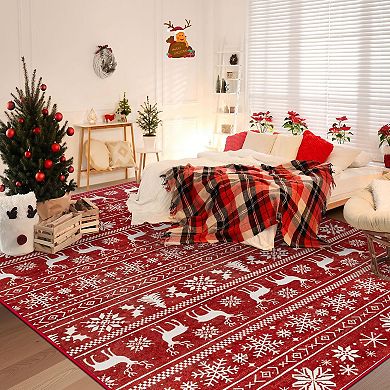 Vintage Boho Medallion Washable Non-Slip Area Rug