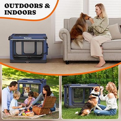 38-Inch Foldable Soft Dog Crate, Portable