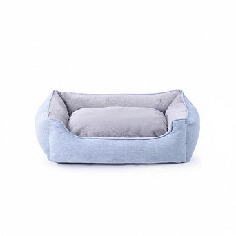 Rectangle Bolster Dog Bed, Sky Blue