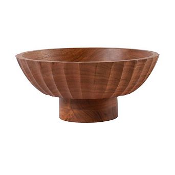 Handcrafted Wooden Footed Decorative Bowl