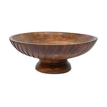 Hand-Carved Mango Wood Decorative Bowl