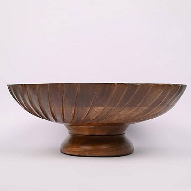 Hand-Carved Mango Wood Decorative Bowl