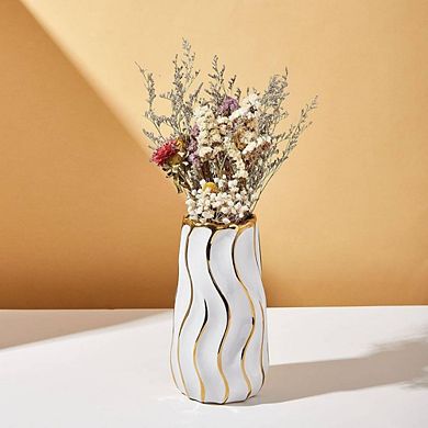 Ceramic Ornamental Vase with Striped Design