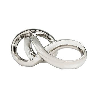 Silver Ceramic Infinity Loop Decorative Sculpture