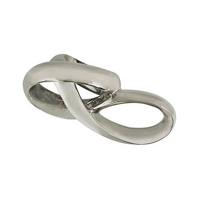 Silver Ceramic Infinity Loop Decorative Sculpture