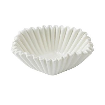 White Ruffled Ceramic Decorative Bowl
