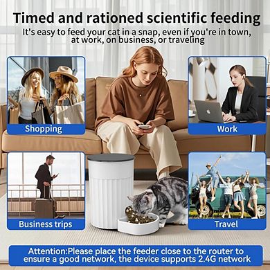 Automatic Cat Feeder with Timer, 3L