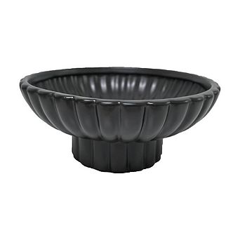 Stylish Black Ceramic Footed Decorative Bowl
