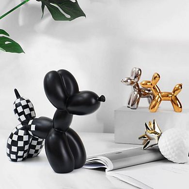 Handmade Checkered Balloon Dog Decorative Sculpture
