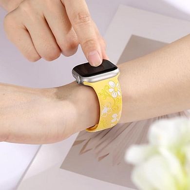 FLOWER SILICONE INLAY SMARTWATCH BAND