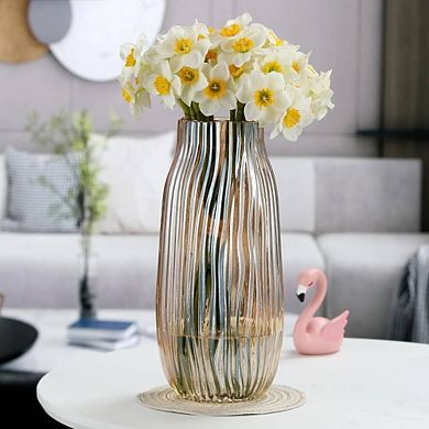 Large Amber Glass Ornamental Vase