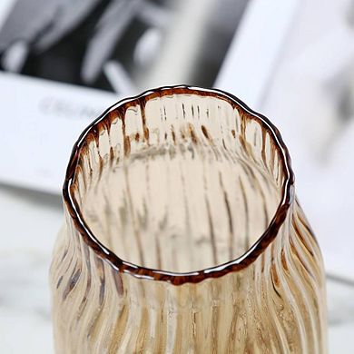 Large Amber Glass Ornamental Vase