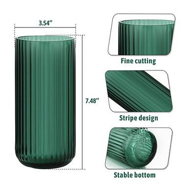 Hand Blown Cylindrical Vintage Ornamental Vase