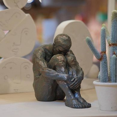 Bronze Sitting Man Decorative Sculpture