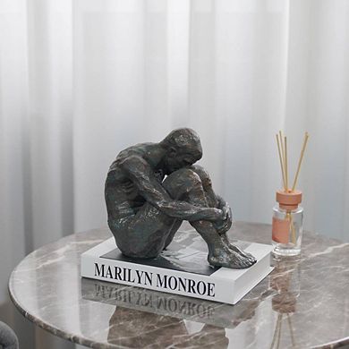 Bronze Sitting Man Decorative Sculpture
