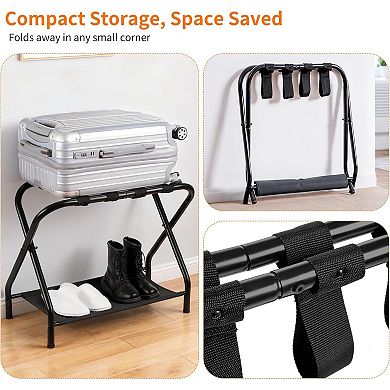 Two Foldable Storage Shelves