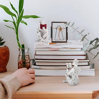 Reading Women Bookshelf Decor Decorative Sculpture
