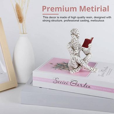 Reading Women Bookshelf Decor Decorative Sculpture