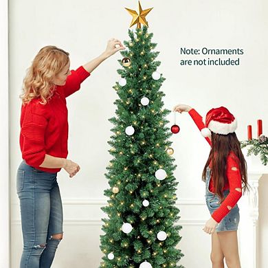 6 Ft Pre-Lit Slim Pencil Christmas Tree