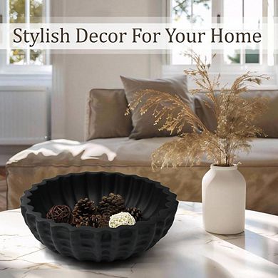 Black Modern Sculptural Decorative Bowl