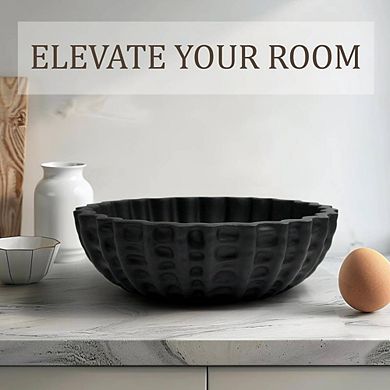 Black Modern Sculptural Decorative Bowl