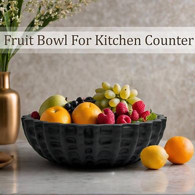 Black Modern Sculptural Decorative Bowl