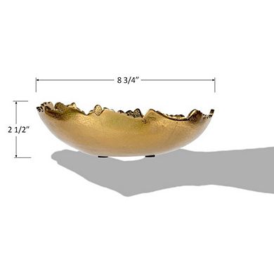 Gold Decorative Asymmetrical Hammered Bowl