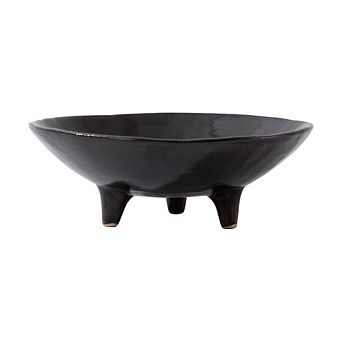Multi-Purpose Black Ceramic Decorative Bowl