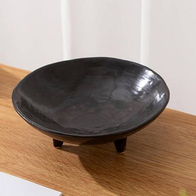 Multi-Purpose Black Ceramic Decorative Bowl