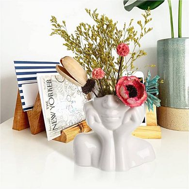 Ceramic Women Face Centerpiece Ornamental Vase