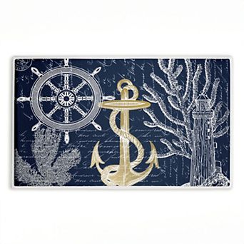 Stupell Home Decor Vintage Nautical Sea Letters Decorative Bath Mat