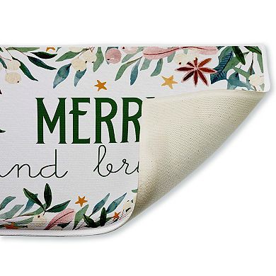 Stupell Home Decor Merry & Bright Seasonal Floral Bath Mat