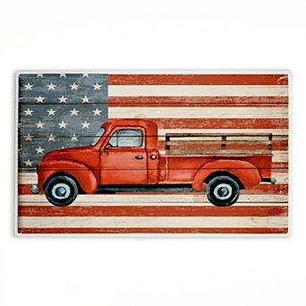 Stupell Home Decor Patriotic USA Flag Truck Decorative Bath Mat