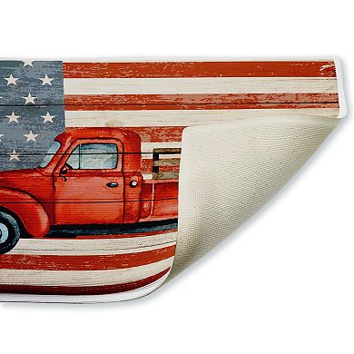 Stupell Home Decor Patriotic USA Flag Truck Decorative Bath Mat