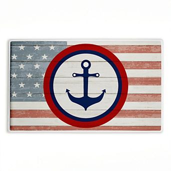 Stupell Home Decor American Flag & Anchor Decorative Bath Mat