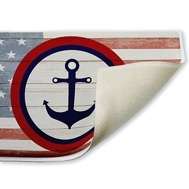 Stupell Home Decor American Flag & Anchor Decorative Bath Mat