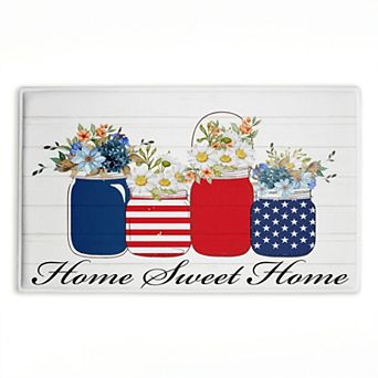 Stupell Home Decor Patriotic Flower Jars Decorative Bath Mat