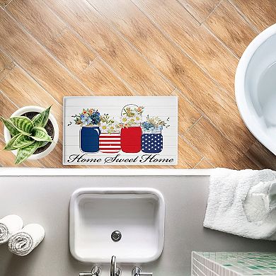 Stupell Home Decor Patriotic Flower Jars Decorative Bath Mat