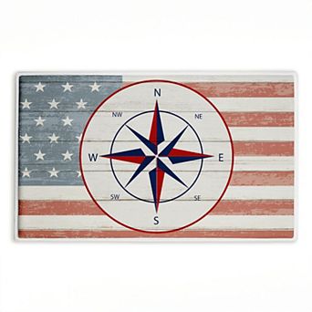 Stupell Home Decor American Flag & Compass Bath Mat
