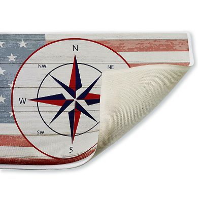Stupell Home Decor American Flag & Compass Bath Mat