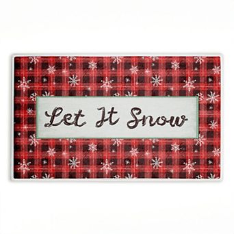 Stupell Home Decor Let It Snow Plaid Decorative Bath Mat