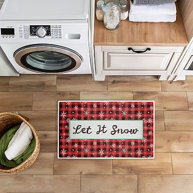 Stupell Home Decor Let It Snow Plaid Decorative Bath Mat