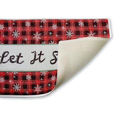 Stupell Home Decor Let It Snow Plaid Decorative Bath Mat