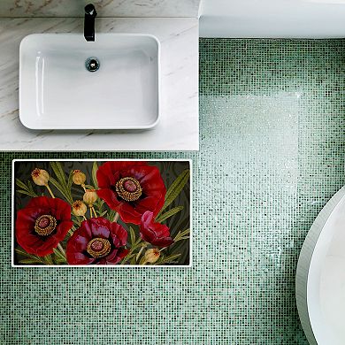 Stupell Home Decor Midnight Garden Poppy Bath Mat