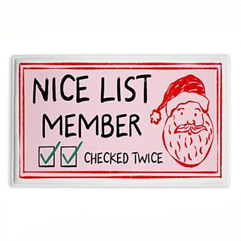 Stupell Home Decor Nice List Member Ticket Bath Mat