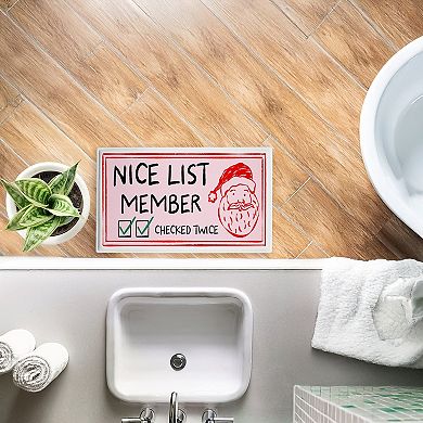 Stupell Home Decor Nice List Member Ticket Bath Mat